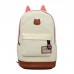 Backpack Women Cute School Cat earShoulder Bag Rucksack Canvas Travel bags