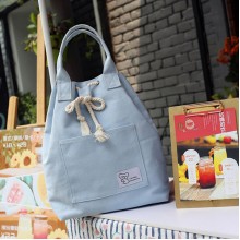 Women Canvas Multifunction Backpack String Large Capacity Waterproof Bucket Handbag