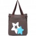 Women Canvas Star Tote Handbags Casual Shoulder Bags Capacity Shopping Bags