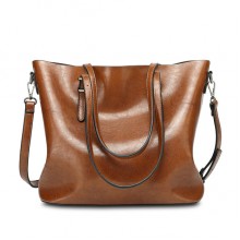 Women Oil Leather Tote Handbags Vintage Shoulder Bags Capacity Big Shopping Tote Crossbody Bags