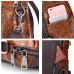 Brenice Women Genuine Leather Brush Color Travel Backpack Embossed Shoulder Bag