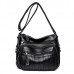 Women Vintage PU Leather Crossbody Bag Multi  pockets Shoulder Bag