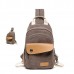 Multifunctional Women Canvas Backpack Pu Leather Chest Bag