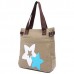 Women Canvas Star Tote Handbags Casual Shoulder Bags Capacity Shopping Bags