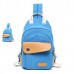 Multifunctional Women Canvas Backpack Pu Leather Chest Bag