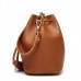 Women PU Leather Drawstring Bucket Bags Retro Tassel Shoulder Bags Crossbody Bags