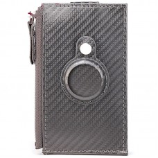 For Airtag Tracker Case Carbon Fiber Credit Card Holder Wallet  Grey