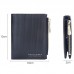 Baellerry Men Short Multi  Card Wallet Large Capacity Striped Coin Purse Vertical Zipped Wallet  Black