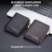 Baellerry Men Short Multi  Card Wallet Large Capacity Striped Coin Purse Vertical Zipped Wallet  Coffee