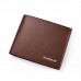 DEABOLAR Large  Capacity Multi  Card Men Short PU Leather Wallet  Brown Horizontal