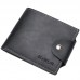 DEABOLAR Large  capacity Multi  card Slot PU Soft Leather Retro Short Wallet  Black