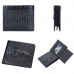 Baellerry Crocodile Print Men Short Wallet Vintage Multi  card Slot Coin Purse  Black Head