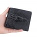 Baellerry Crocodile Print Men Short Wallet Vintage Multi  card Slot Coin Purse  Brown Head