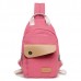 Multifunctional Women Canvas Backpack Pu Leather Chest Bag