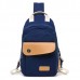 Multifunctional Women Canvas Backpack Pu Leather Chest Bag