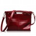 Women Oil Leather Handbags Vintage Shoulder Bags Rivet Crossbody Bags