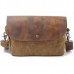 Vintage Genuine Leather Shoulder Bags Canvas Messenger Bags Shoulder Bags