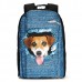 3D Cat Backpack Dog Pattern Denim School Book Bags Travel Bags